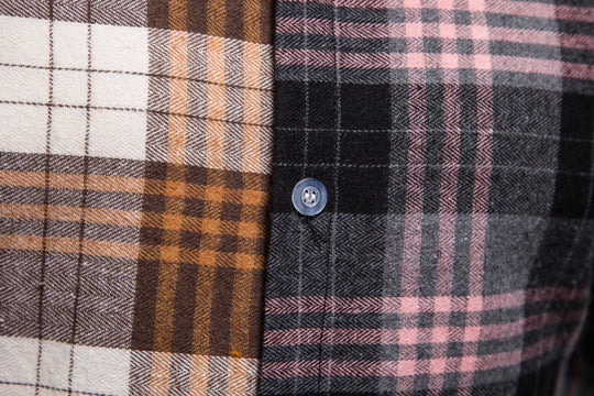 Herren Langarmhemd im kreativen Patchwork-Design R&B