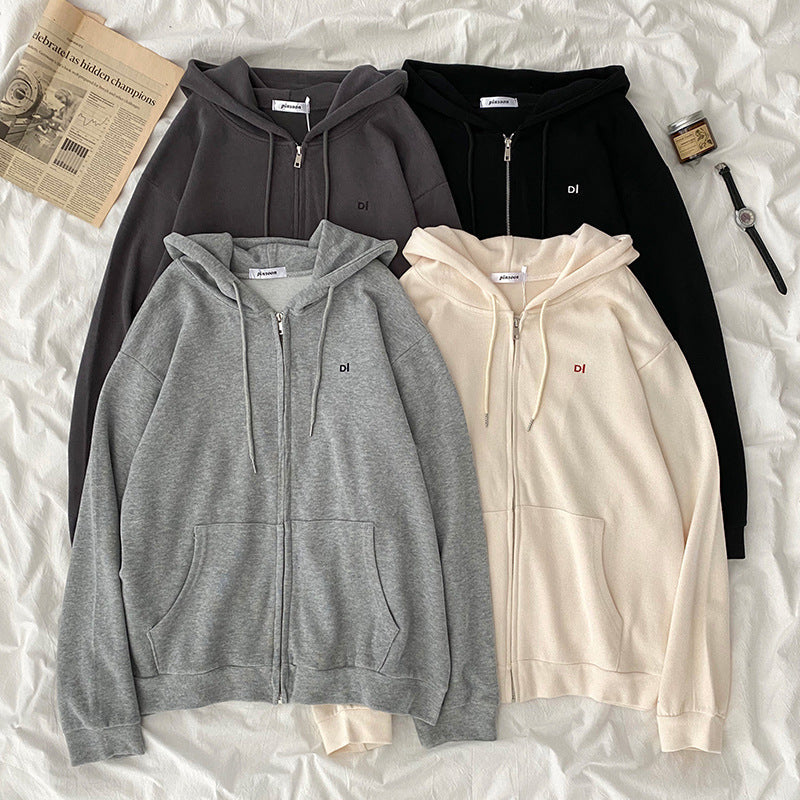 Damen lässiger Kapuzenpullover mit durchgehendem Reißverschluss und praktischen Eingrifftaschen