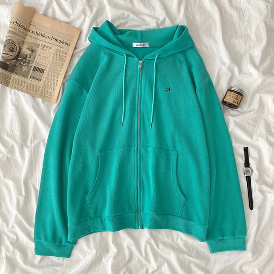 Damen lässiger Kapuzenpullover mit durchgehendem Reißverschluss und praktischen Eingrifftaschen R&B