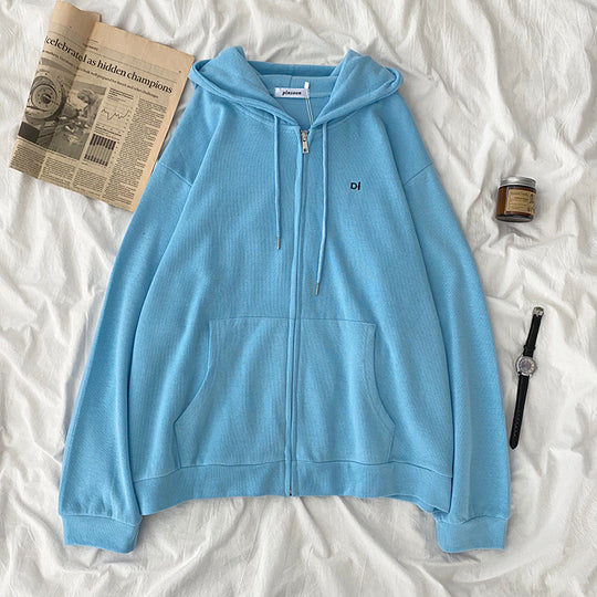 Damen lässiger Kapuzenpullover mit durchgehendem Reißverschluss und praktischen Eingrifftaschen R&B