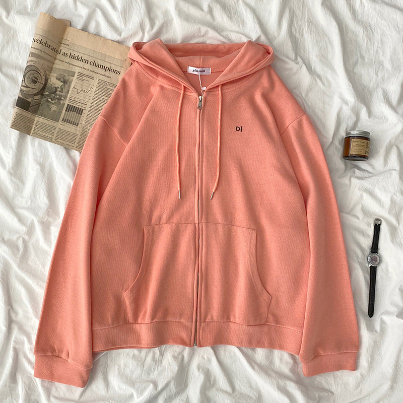 Damen lässiger Kapuzenpullover mit durchgehendem Reißverschluss und praktischen Eingrifftaschen R&B