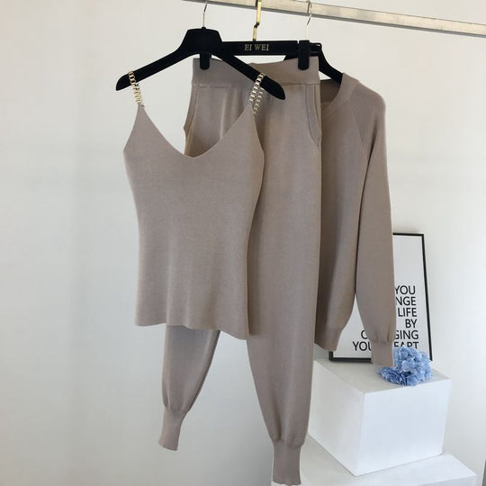 Damen sportliches Freizeit-Loungewear-Set mit Reißverschluss R&B