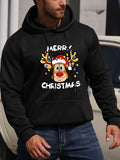 R&B | Weihnachtskapuzenpullover mit Rentierdruck Polyester Frohe Weihnachten Design