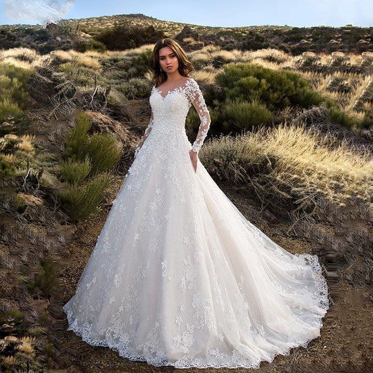 R&B | Elegante weiße Braut Hochzeitskleid