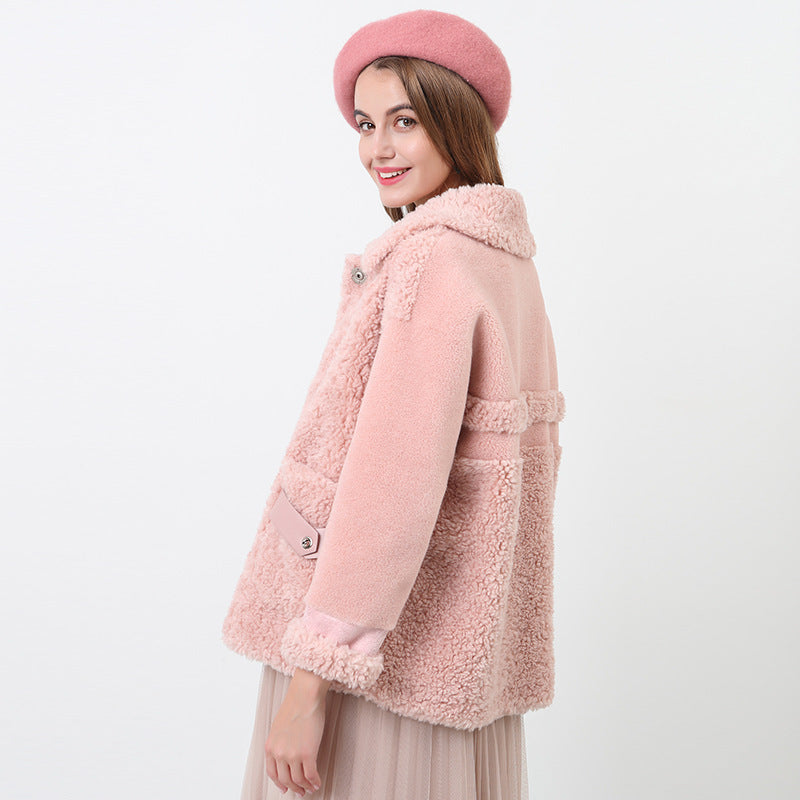 Damen Kuschliger Teddyjacke mit abnehmbaren Bindegürtel R&B