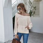Damen lässiger Pullover mit oversized Schnitt und Taschen R&B