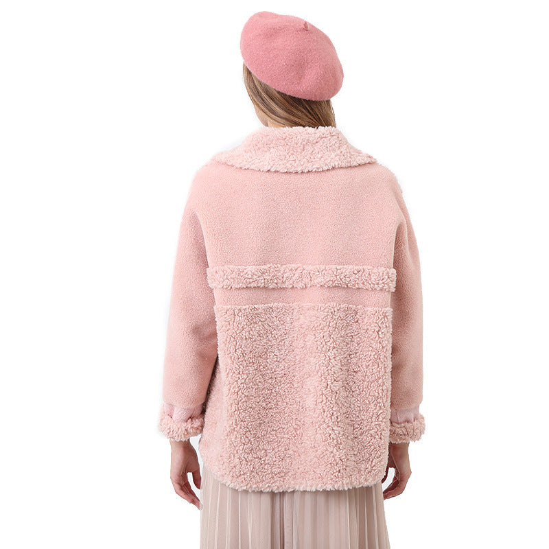 Damen Kuschliger Teddyjacke mit abnehmbaren Bindegürtel R&B