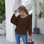 Damen lässiger Pullover mit oversized Schnitt und Taschen R&B
