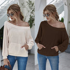Damen lässiger Pullover mit oversized Schnitt und Taschen R&B