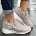 Damen sportliche High-Top Sneaker mit modischem Reißverschluss R&B