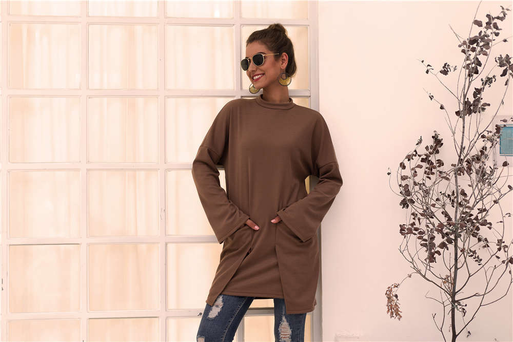 Damen Longpullover mit außerge-wöhnlichem Schnitt und Taschen R&B