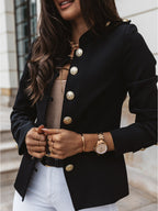 Damen elegante Blazerjacke mit goldenen Knöpfen und hochwertigen Details R&B