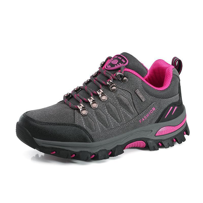 Damen nan atmungsaktiver Low-Cut-Trekkingschuh mit Metallösen, verstärkter Zehenkappe und griffiger Multiterrain-Sohle R&B