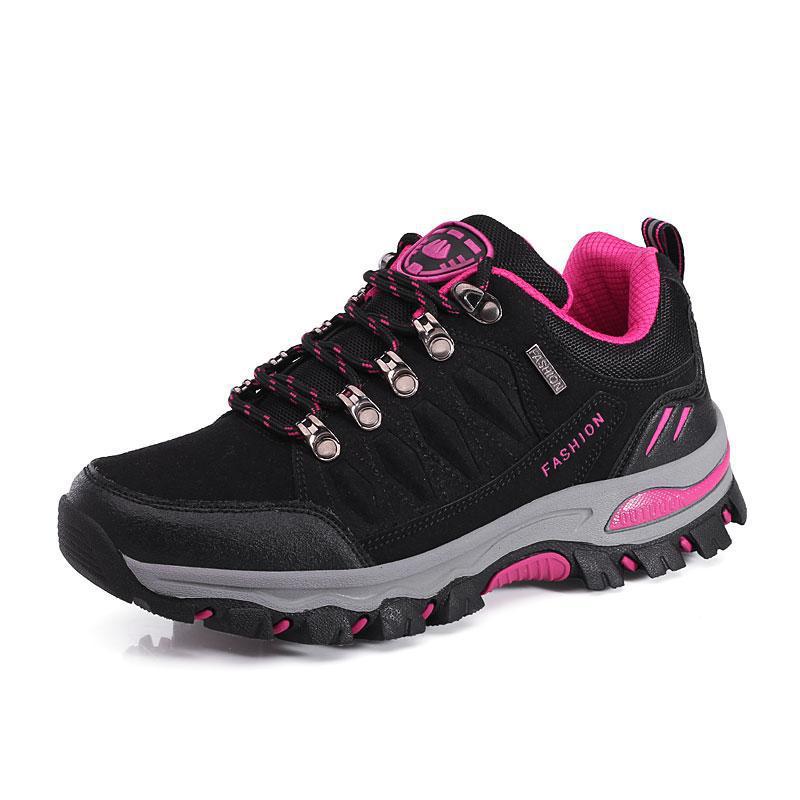 Damen nan atmungsaktiver Low-Cut-Trekkingschuh mit Metallösen, verstärkter Zehenkappe und griffiger Multiterrain-Sohle R&B