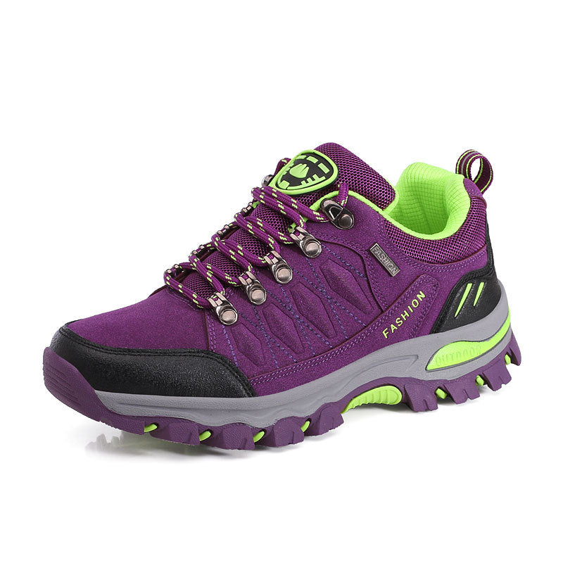 Damen nan atmungsaktiver Low-Cut-Trekkingschuh mit Metallösen, verstärkter Zehenkappe und griffiger Multiterrain-Sohle R&B