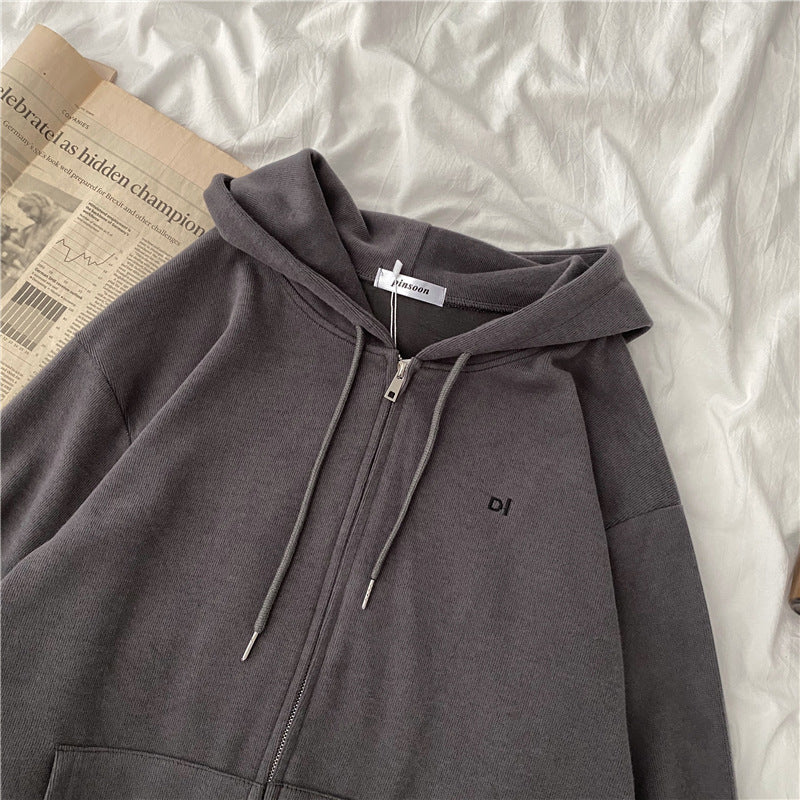 Damen lässiger Kapuzenpullover mit durchgehendem Reißverschluss und praktischen Eingrifftaschen