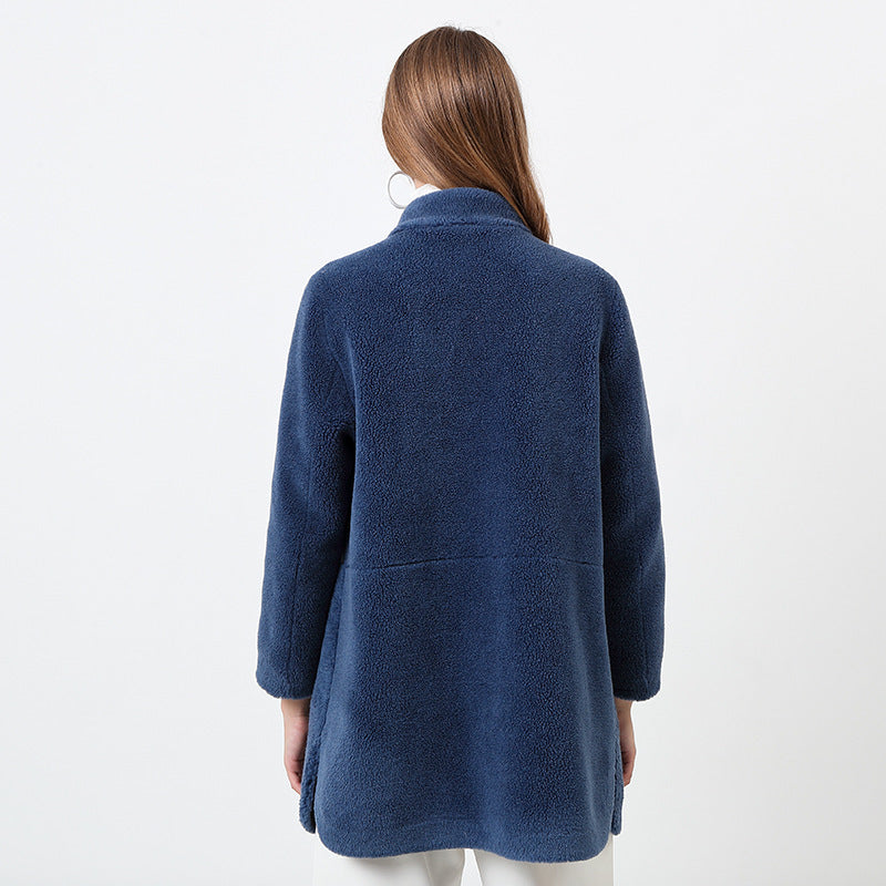 Damen Flauschige Fleecejacke mit elegantem Schnitt und praktischen Taschen R&B