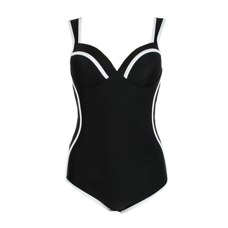 Damen Sportlicher Einteiler Badeanzug mit elegantem Detail R&B