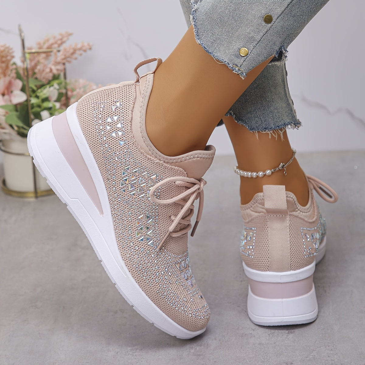 Elegante Sneakers mit Strasssteinen R&B R&B