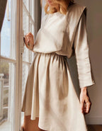 Damen Kleid mit elegante Raffung und angeschnittenen Ärmeln R&B