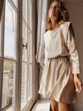 Damen Kleid mit elegante Raffung und angeschnittenen Ärmeln R&B