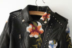 R&B | Bestickte Verziert Veganlederjacke