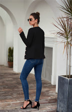 Damen modischer Blazer mit strukturiertem Stoff und besonderen Knopfdetails R&B