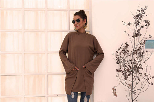 Damen Longpullover mit außerge-wöhnlichem Schnitt und Taschen R&B