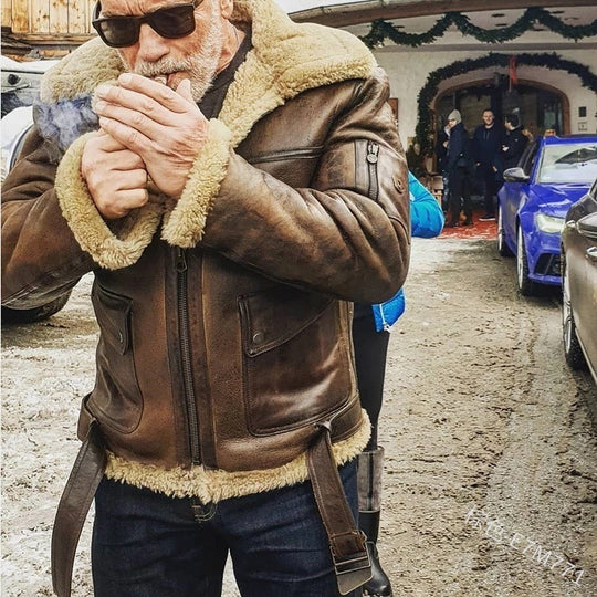 Herren authentische Jacke mit gefüttertem Stehkragen R&B