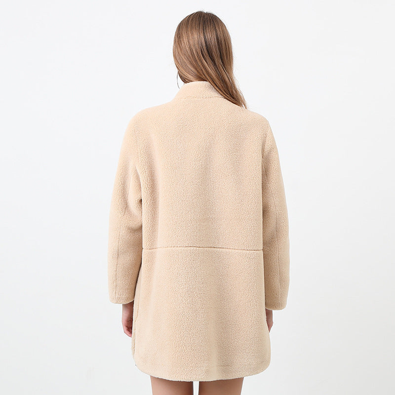 Damen Flauschige Fleecejacke mit elegantem Schnitt und praktischen Taschen R&B
