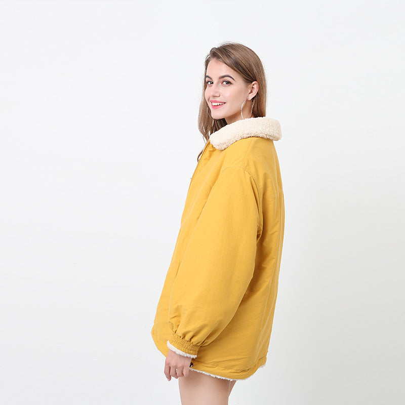 Damen Gemütliche Oversized-Jacke mit Kapuze und Teddy-Futter R&B