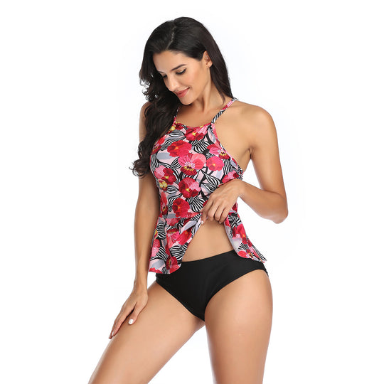 Damen Tankini-Set mit leicht ausgestelltem Oberteil und bequemen Höschen R&B