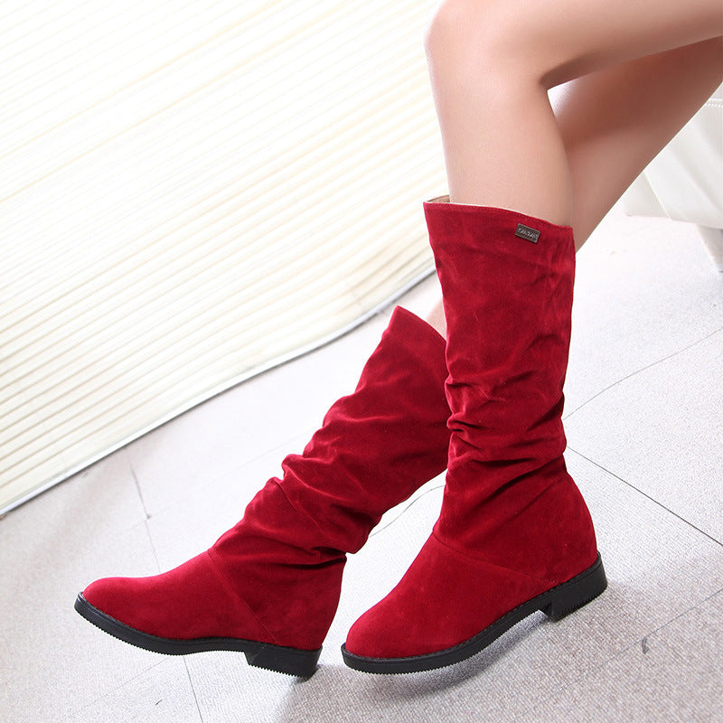 Damen Elegante und gemütliche Stiefel aus weichem Veloursleder