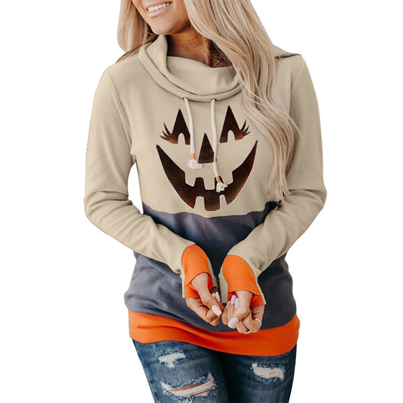 Damen Casual Kürbis Grafik Hoodie R&B