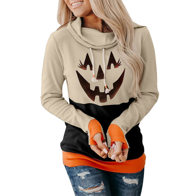Damen Casual Kürbis Grafik Hoodie R&B
