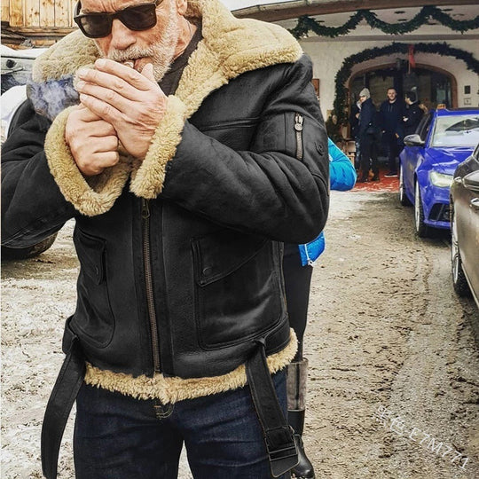 Herren authentische Jacke mit gefüttertem Stehkragen R&B