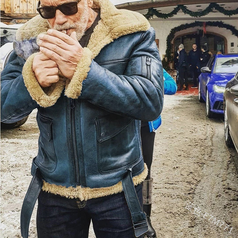Herren authentische Jacke mit gefüttertem Stehkragen R&B