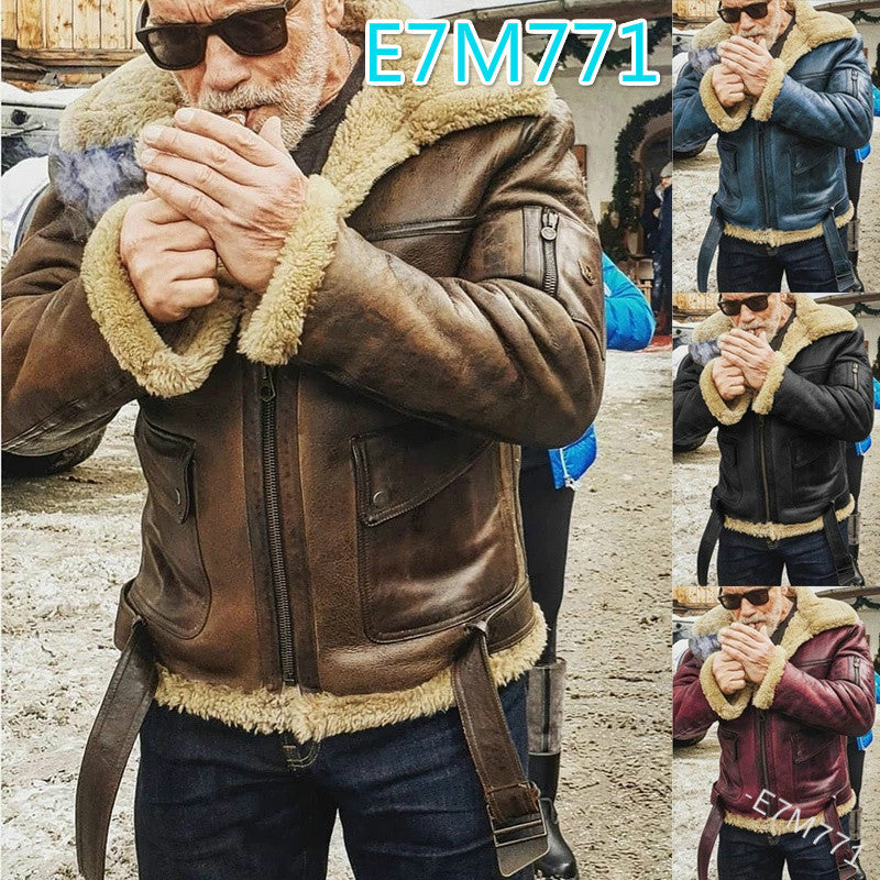 Herren authentische Jacke mit gefüttertem Stehkragen R&B