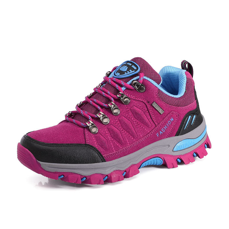 Damen nan atmungsaktiver Low-Cut-Trekkingschuh mit Metallösen, verstärkter Zehenkappe und griffiger Multiterrain-Sohle R&B