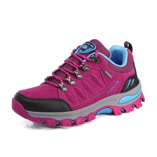 Damen nan atmungsaktiver Low-Cut-Trekkingschuh mit Metallösen, verstärkter Zehenkappe und griffiger Multiterrain-Sohle R&B