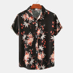 R&B | Floral kurzärmeliges Blumenhemd Männer
