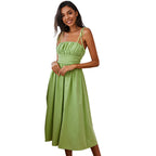 Damen Midikleid mit gerafftem Oberteil und schwingendem Saum R&B