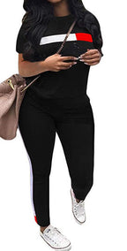 Damen Sportliches Set aus Kurzarmshirt und Jogginghose