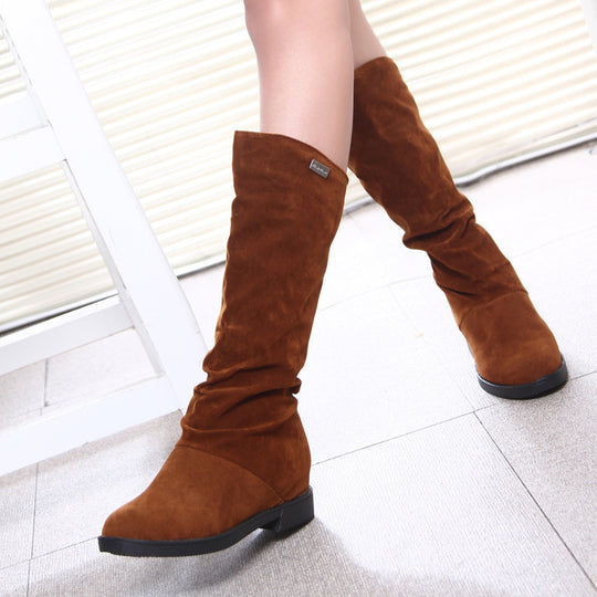 Damen Elegante und gemütliche Stiefel aus weichem Veloursleder R&B