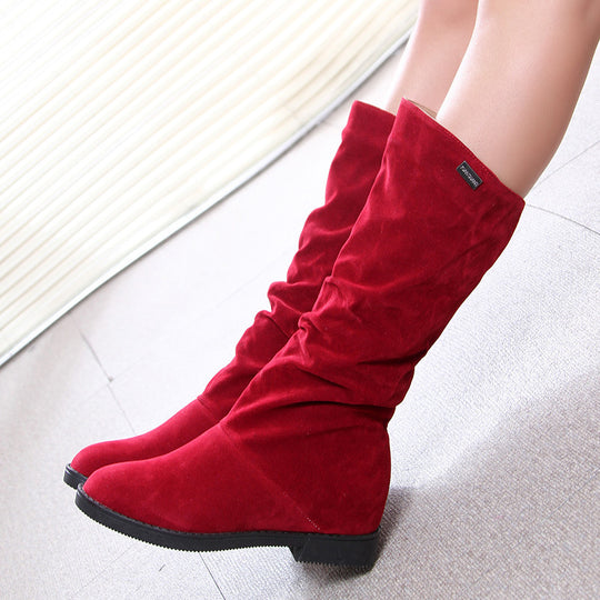 Damen Elegante und gemütliche Stiefel aus weichem Veloursleder R&B