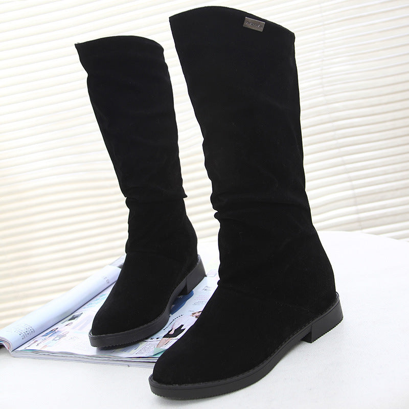 Damen Elegante und gemütliche Stiefel aus weichem Veloursleder R&B