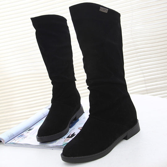 Damen Elegante und gemütliche Stiefel aus weichem Veloursleder R&B