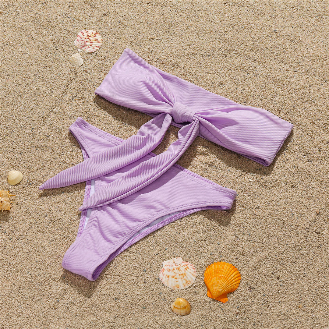 Damen Bandeau-Bikini mit Schleifen-Detail R&B