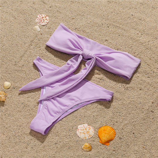 Damen Bandeau-Bikini mit Schleifen-Detail R&B