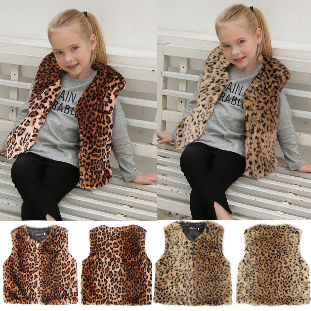 Damen Modischer Leopardenfell-Weste R&B